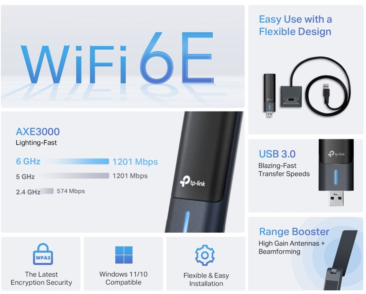 Tp-Link Archer Txe50Uh Wlan 3000 Mbit/S wifi adapter - afbeelding 6