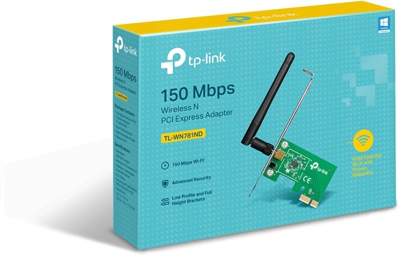 Tp link tl wn781nd netwerkkaart 4 orig - TP-Link 150Mbps Wireless N PCI Express Adapter