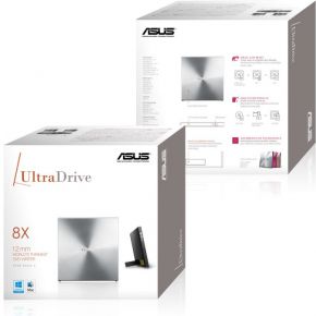 Externe USB Ultra Slim DVD-brander SDRW-08U5S-U zilver Optical Drive - afbeelding 2