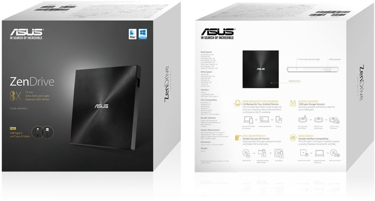 Asus Asus Sdrw-08U9M-U/Black/G/As