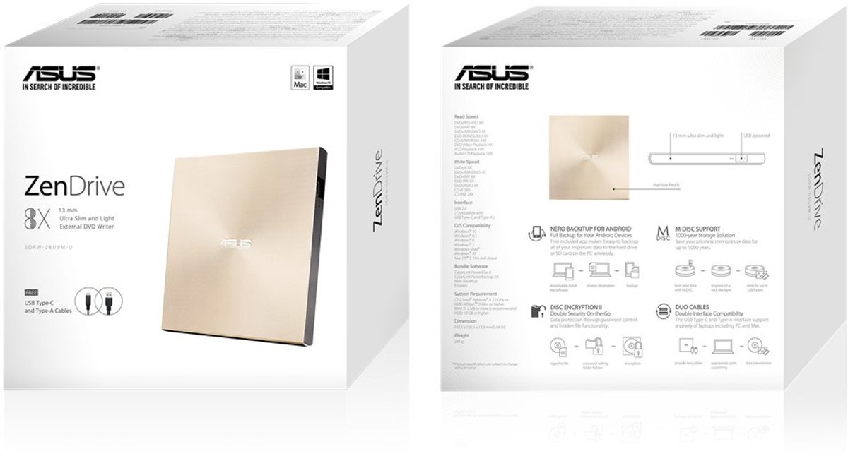 ZenDrive U9M SDRW-08U9M-U Goud