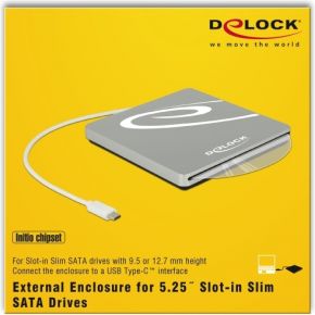 Delock 42605 odd behuizing 13 3 cm 2 orig - Delock 42605 External Enclosure for 5.25" Slim Slot-in Optical Drive
