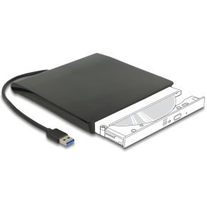 Delock 42636 behuizing voor opslagsta 3 orig - DeLock 42636 5.25" 12.7mm 3.0 Enclosure Black Optische Drive (Black)
