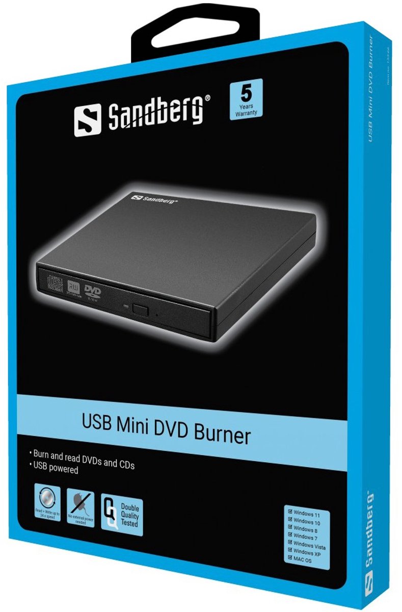 Sandberg - 133-66 - Usb Mini Dvd Burner Optisch Schijfstation optisch station - afbeelding 5