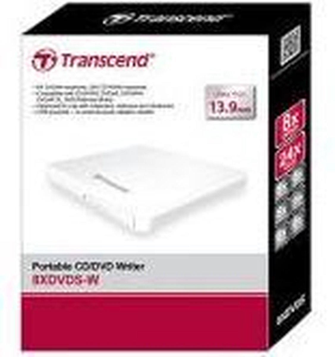 Slim Portable 8x DVD Writer - White - afbeelding 4