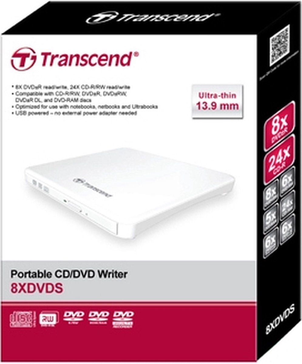 Slim Portable 8x DVD Writer - White - afbeelding 5