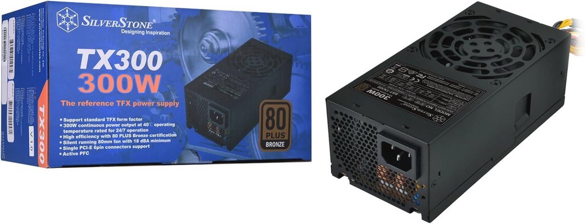  300W Tfx Serie Pc-Voeding - 80 Plus Brons, Geluidsarm Met 80 Mm Ventilator