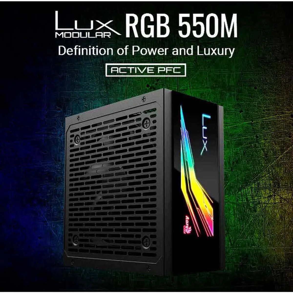 Lux RGB 550M 550W 80 Plus Bronze Semi-Modular Power Supply - afbeelding 3