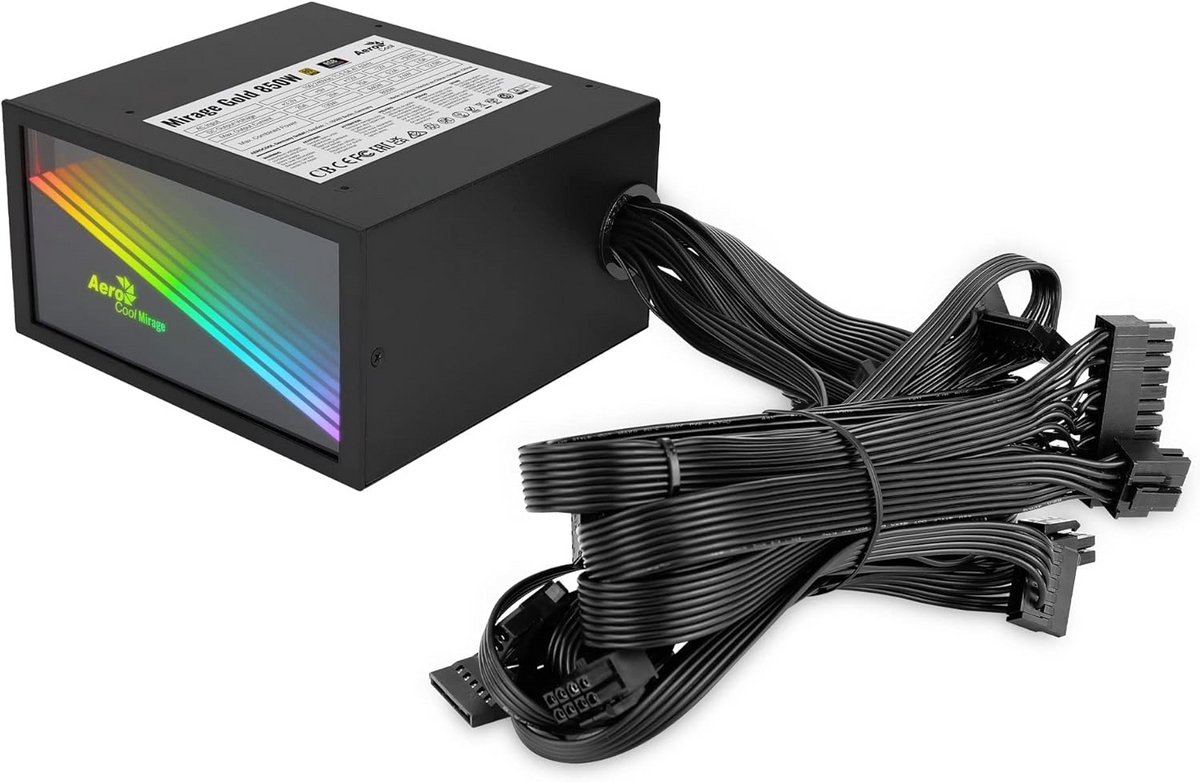 Aerocool Mirage Gold 850W Pc Voeding - 80Plus Gold, Rgb Infinity Mirror, - afbeelding 5