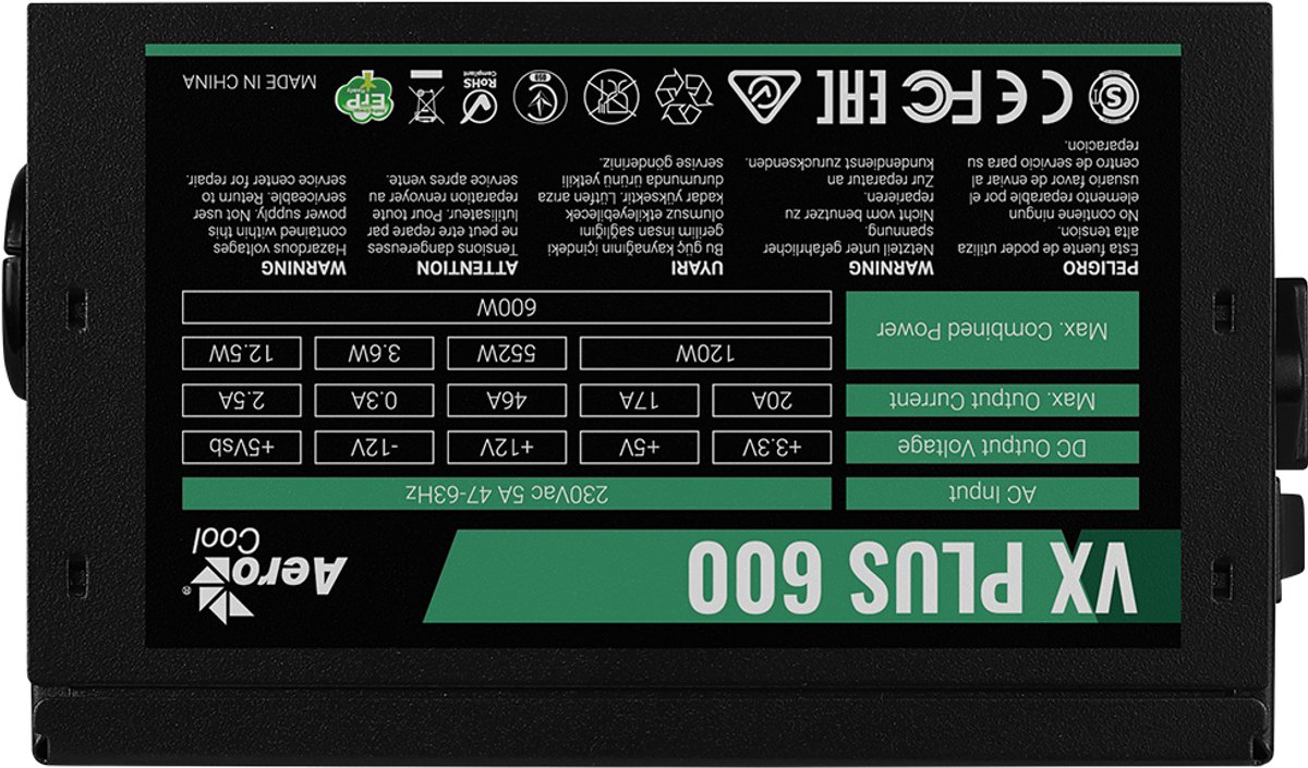 VX Plus 600 600W Voeding (Black) - afbeelding 3