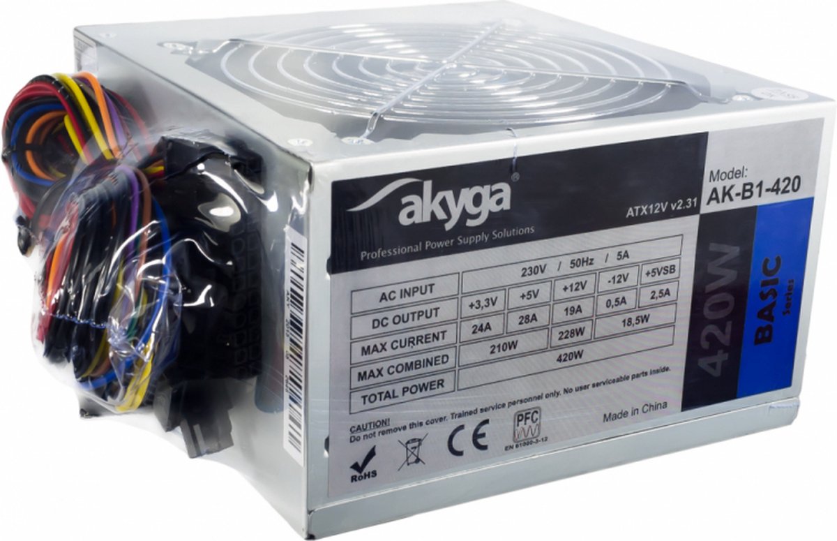 Akyga Ak-B1-420 Power Supply Unit 420 W 20+4 Pin Atx Atx Grijs voeding - afbeelding 4