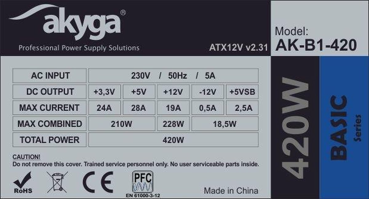 Akyga Ak-B1-420 Power Supply Unit 420 W 20+4 Pin Atx Atx Grijs voeding - afbeelding 7