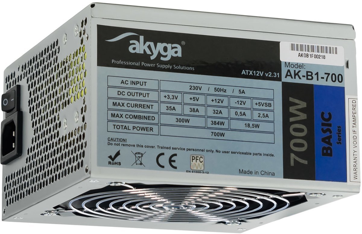 Akyga Akyga Ak-B1-700 Power Supply Unit 700 W 20+4 Pin Atx Atx Grijs