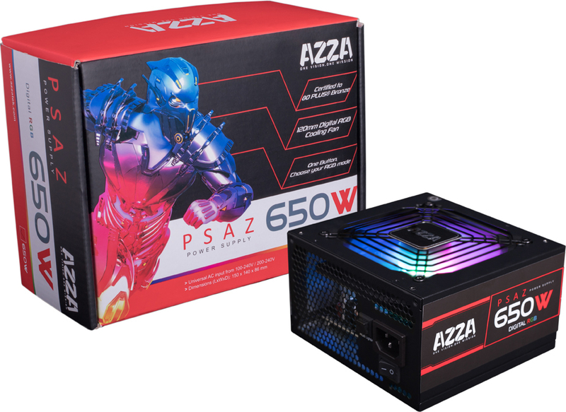 Azza psaz 650w 650w atx zwart 2 orig - Azza PSAZ-650W(ARGB) Voeding