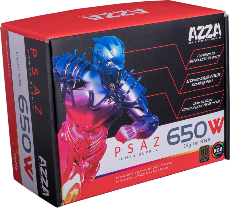 Azza psaz 650w 650w atx zwart 4 orig - Azza PSAZ-650W(ARGB) Voeding
