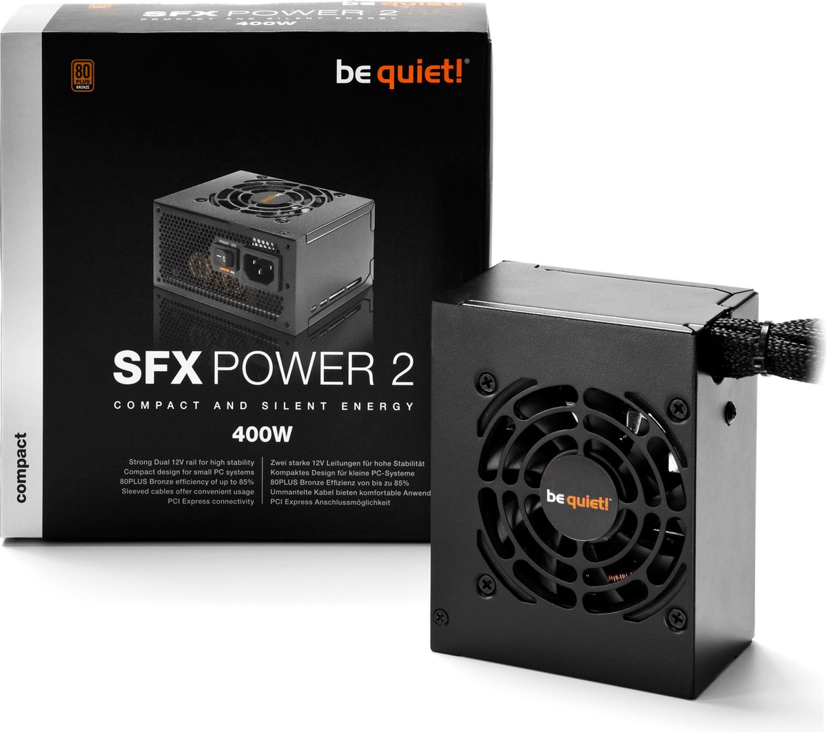 Be Quiet! Sfx Power 2 Power Supply Unit 400 W 20+4 Pin Atx Zwart voeding - afbeelding 3