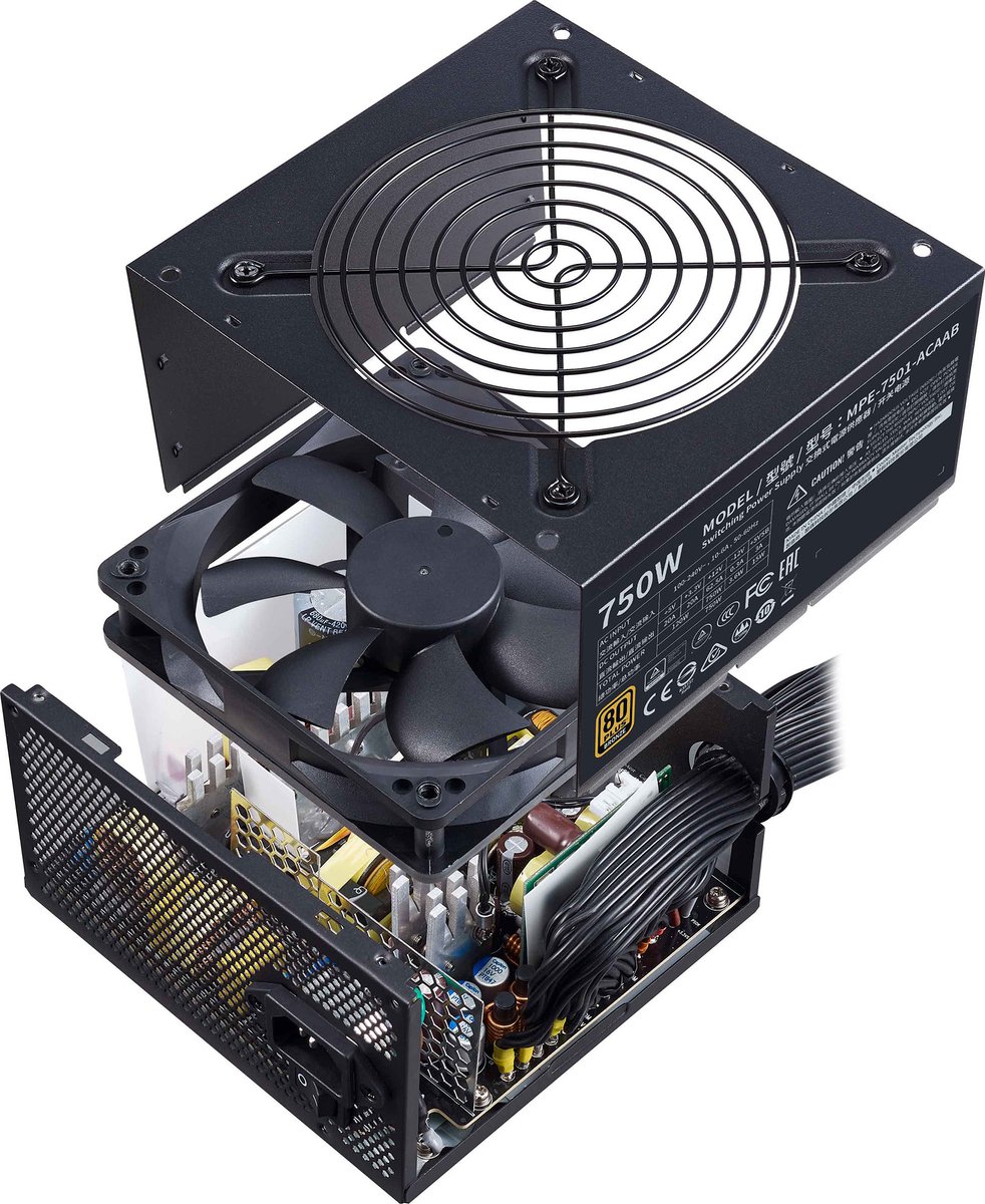 Cooler Master Mwe 750 Bronze 230V V2 - 750 Watt 80 Plus Bronze Pc Voeding - afbeelding 9