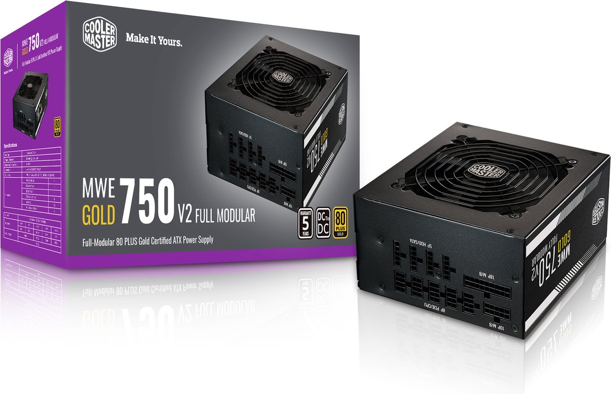 Cooler Master Mwe 750 Gold V2 - 750 Watt 80 Plus Gold Modulaire Pc Voeding - afbeelding 9