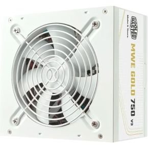 Cooler Master Cooler Master Mwe Gold 750 V3 Atx 3.1 White Edition Non-Modular - Voeding Atx12V 3.1 - 80 Plus Gold - 750 Watt - 100-240V - Actieve Pfc - 120Mm Hdb Fan - Wit