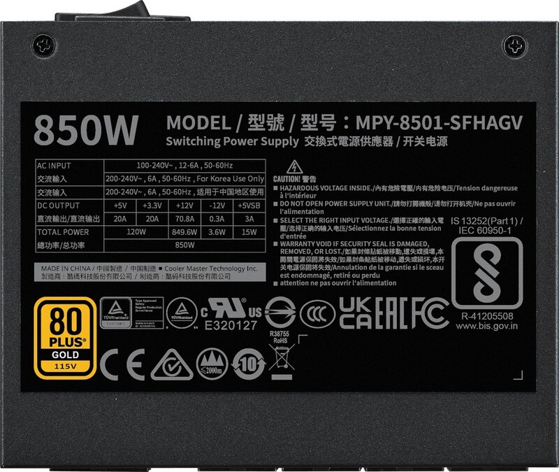 Cooler master v sfx gold 850 atx 3 381835 5 orig - Cooler Master CoolerMaster V SFX Gold 850 ATX 3.1 850W Voeding (Black)