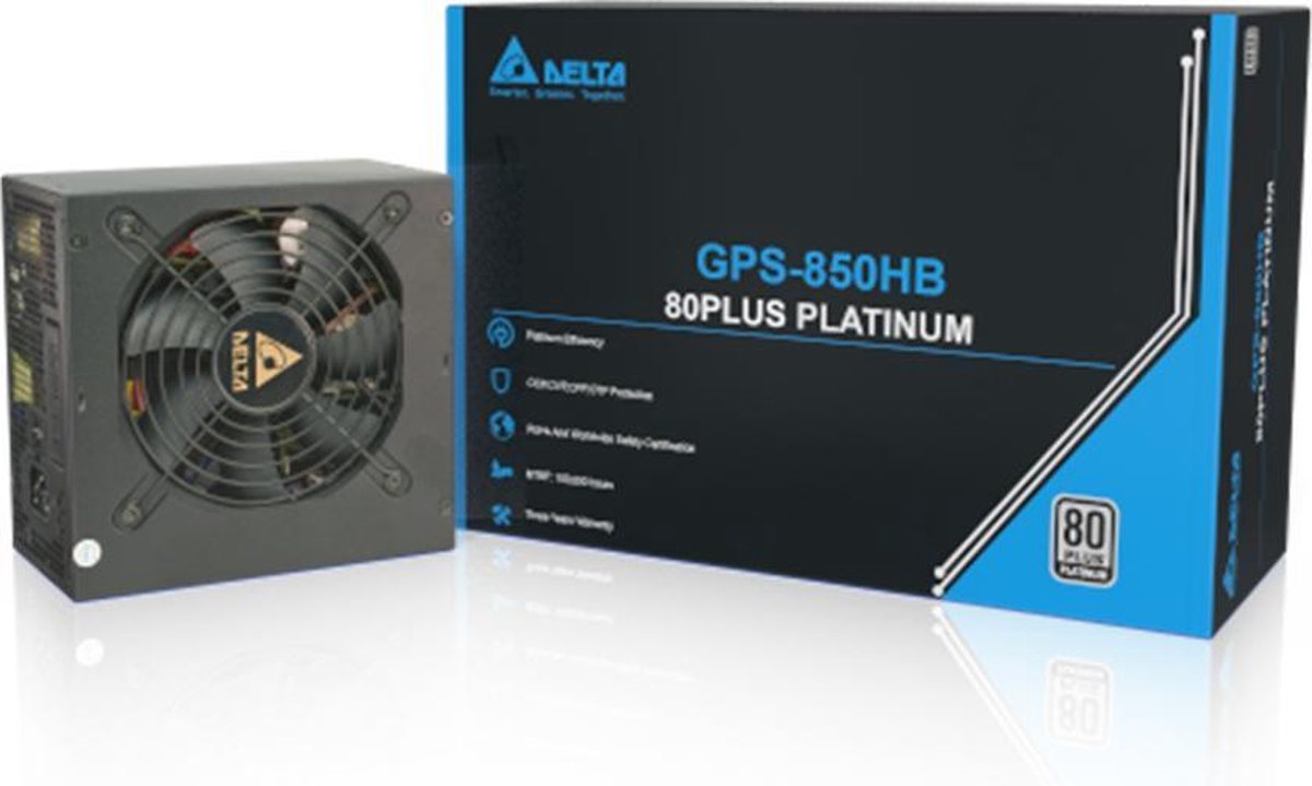 Delta Delta - Interne Voeding - Pc Voeding - Psu Atx Platinum 850 Watt Gaming Power Supply