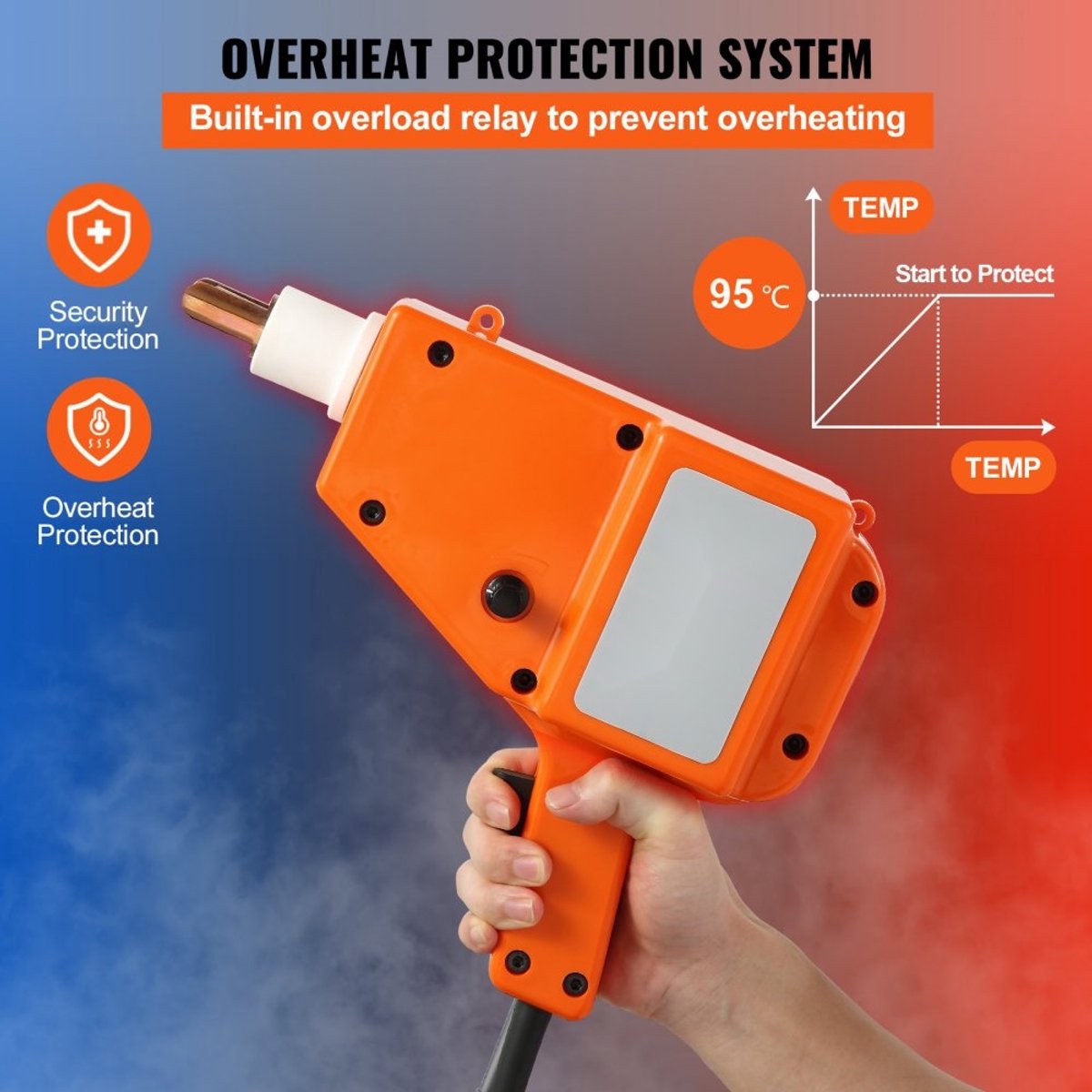 Carrosserie Spotter Puntlasapparaat / Uitdeukapparaat 800VA 1600A 800W Voeding (Orange) - afbeelding 5