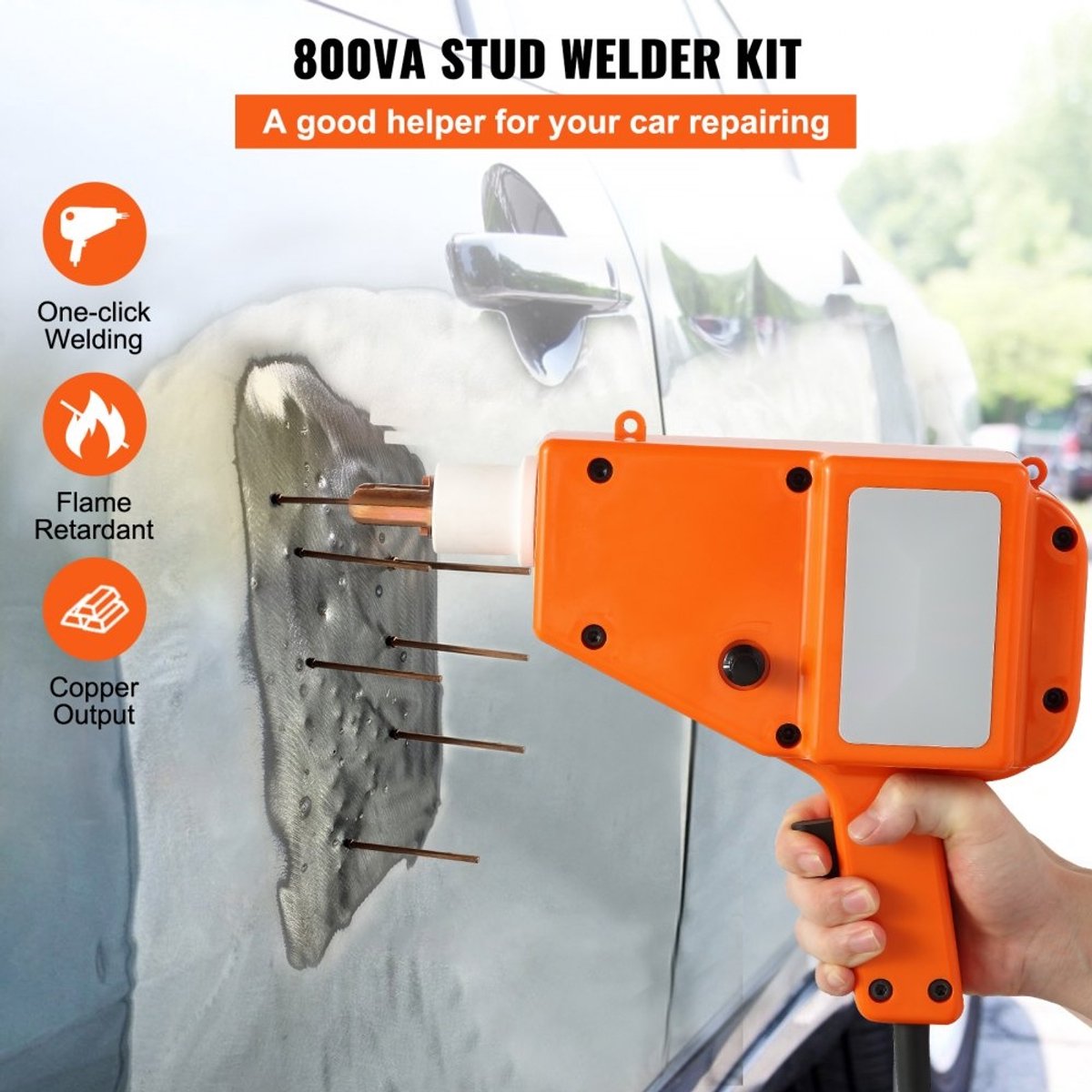 Carrosserie Spotter Puntlasapparaat / Uitdeukapparaat 800VA 1600A 800W Voeding (Orange) - afbeelding 9