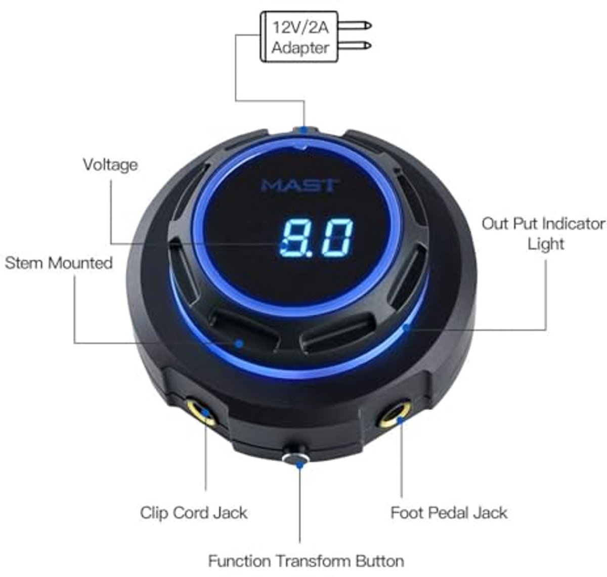 Tattoo Voeding Met Lcd-Scherm En 2A Sterke Stroom Voor Tattoo Machines 24W Voeding - afbeelding 5