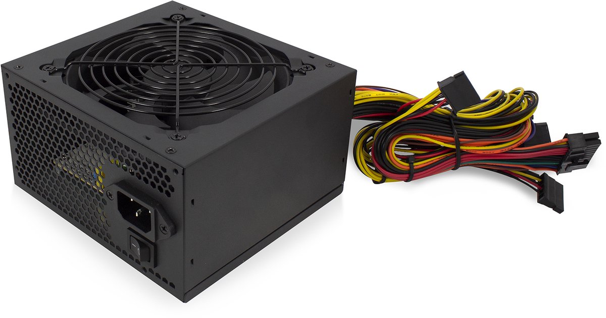 Eminent Em3908 | 600 Watt Atx Voeding | 20+4 Pins | Actieve Koeling | Zwart - afbeelding 2