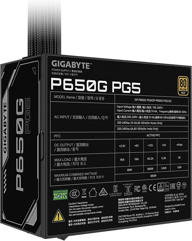 Gigabyte p650g 5 orig - Gigabyte GP-P650G PG5 650W Voeding