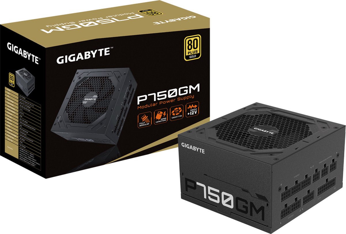 Gigabyte P750Gm Power Supply Unit 750 W 20+4 Pin Atx Atx Zwart voeding - afbeelding 2