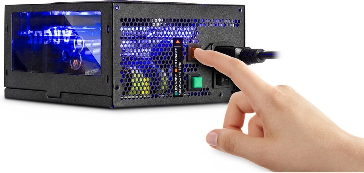 Inter-Tech Argus Rgb-600W Ii Power Supply Unit 20+4 Pin Atx Atx Zwart voeding - afbeelding 3