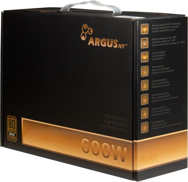 Inter tech argus bps 600 600w voeding 5 orig - Inter-Tech Argus BPS-600 unit 600W Zwart Voeding