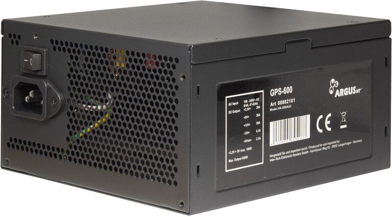 Inter tech argus gps 600 600w voeding 4 orig - Inter Tech Inter-Tech Argus GPS-600 600W Voeding (Black)