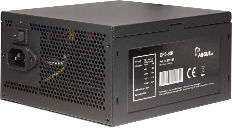 Inter tech argus gps 800 800w voeding 3 orig - Inter-Tech ArgusNT GPS-800 unit 800W Zwart Voeding