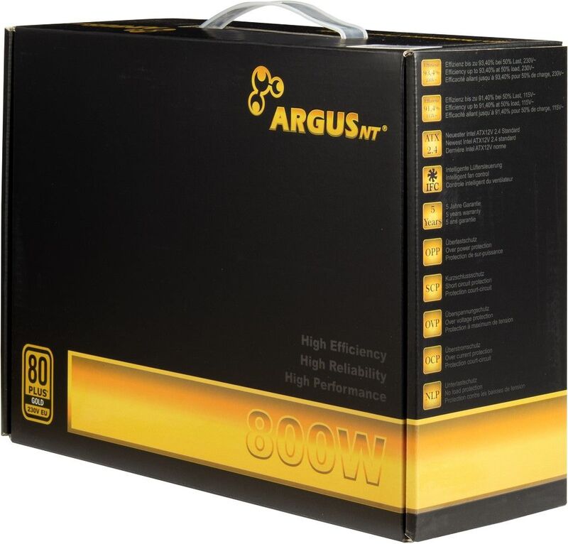 Inter tech argus gps 800 800w voeding 4 orig - Inter-Tech ArgusNT GPS-800 unit 800W Zwart Voeding