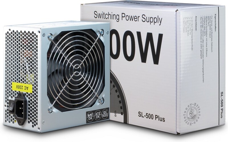 Inter tech sl 500 plus 500w 4 orig - Inter-Tech SL-500 Plus 500W Voeding (Silver)