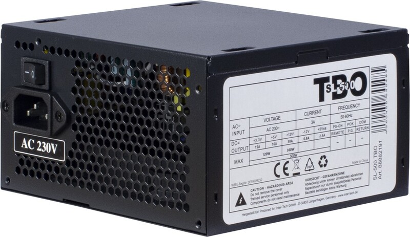 Inter tech sl 500 tbo 500 watt atx 2 orig - Inter-Tech SL-500 TBO 500W Voeding
