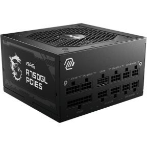 Interne Interne Voeding - Msi Mag A750Gl Pcie5 - Atx12V 3.0 - 80 Plus Gold - 750 Watt - Modulair - 100-240V - Actieve Pfc - Pcie 5.0 - Zwart