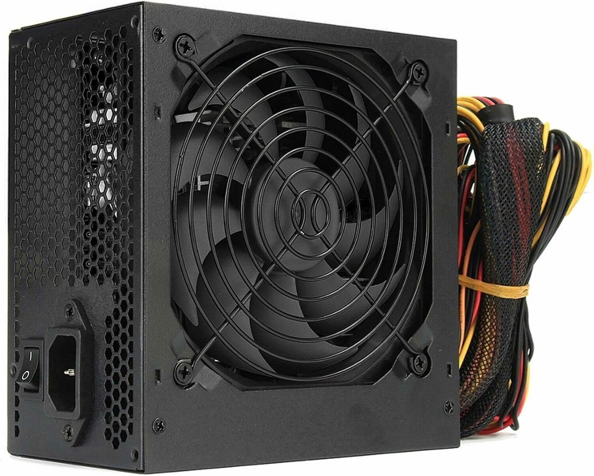 Krachtige Krachtige Zwarte 500W Atx Voeding (Psu) Met Stille Ventilator En Volledige Bescherming