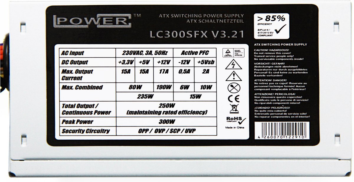 Lc300Sfx V3.21 Power Supply Unit - Lc Power 300W Sfx Klein Formaat Pc Voeding - - afbeelding 2