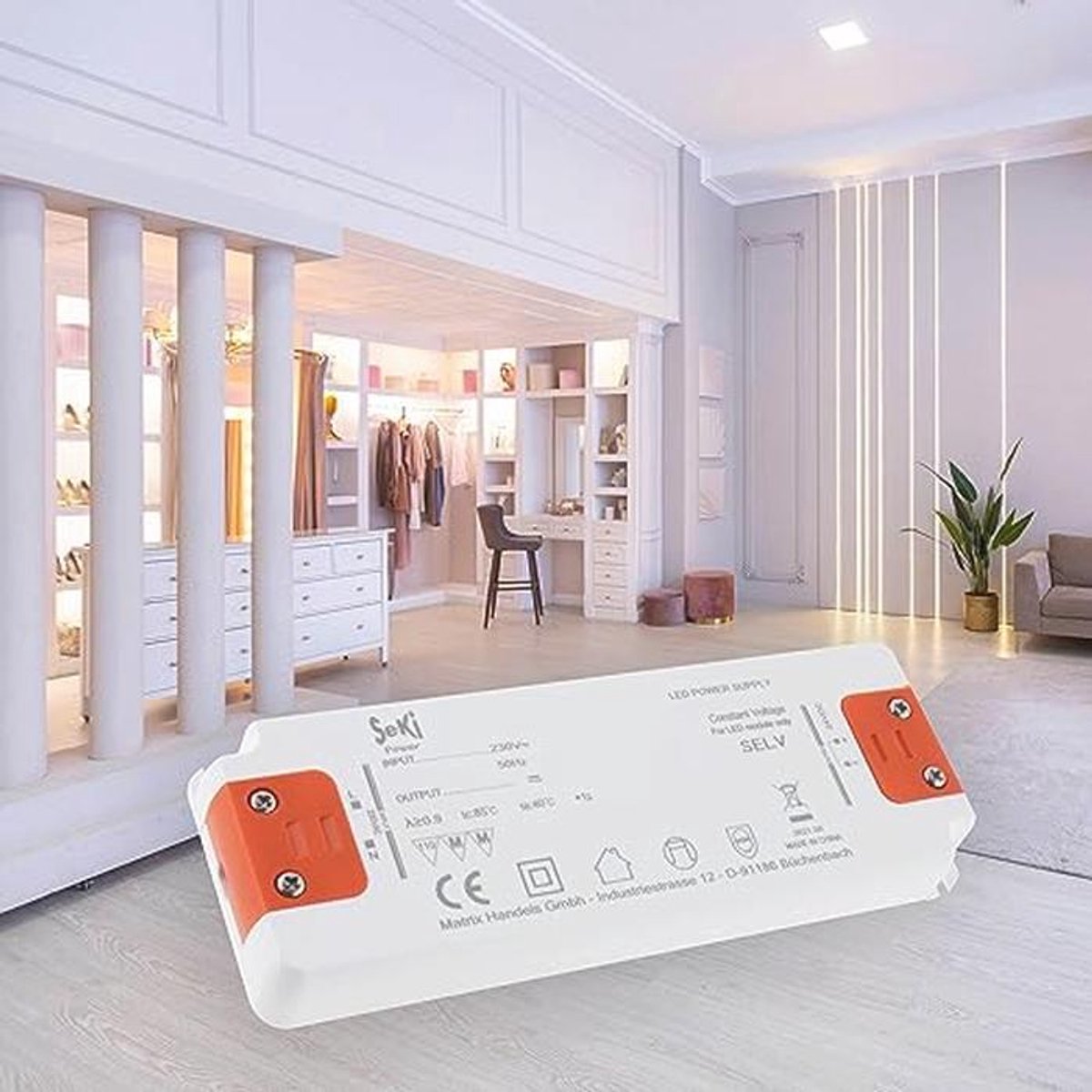 Led voeding 24v 6 25a 150w transfo 1043311 7 orig - LED 150W 24V 6.25A Slim IP20 Voeding Transformer voor Meubelinbouw