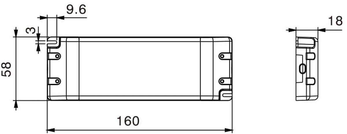 YSD 24V 6.25A 150W Waterdichte Slimline LED Transformator - afbeelding 2