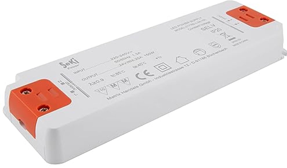 YSD 24V 6.25A 150W Waterdichte Slimline LED Transformator - afbeelding 5