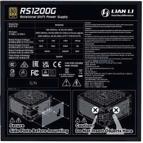 Lian Li RS Series 1200W 80 PLUS Gold Fully Modular ATX Power Supply with RS Hub - afbeelding 8