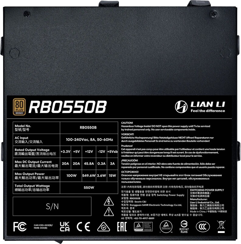 Lian li rb voeding 406931 5 orig - Lian Li RB 550W Voeding (Black)