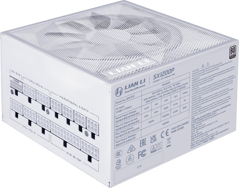 Lian li sx platinum voeding 720461 4 orig - Lian Li SX Platinum 1200W Voeding (White)