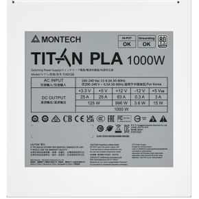 TITAN PLA 1000W 80 PLUS Platinum Fully Modular ATX Power Supply - afbeelding 6