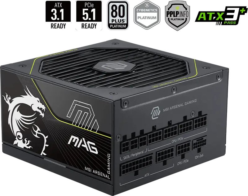 MSI MSI MAG A1200PLS PCIE5 voeding