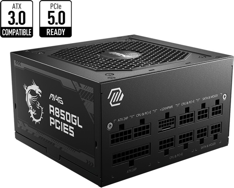 Msi mag a850gl pcie5 3 orig - MSI MAG A850GL PCIE5 850W Voeding (Black)